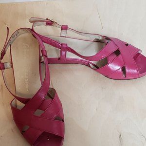 Vintage Salvatore Ferragamo Boutique Sandals Italy Pink Strappy Womens 4.5